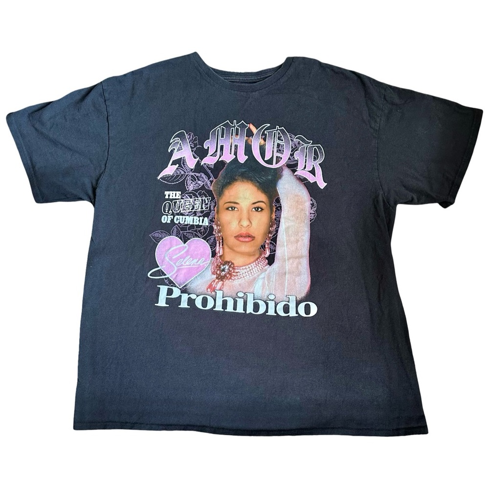 Selena | Black‎ Graphic T-Shirt Pink & White Print Official Merchandise Size XL
